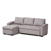 Baxton Studio Lianna Modern and Contemporary Light Grey Fabric Upholstered Sectional Sofa
